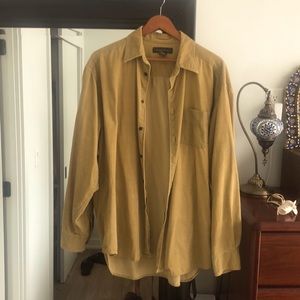 Banana republic ribbed flannel overshirt large yellow/beige